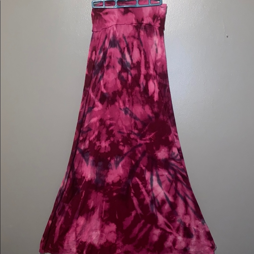 Reverse dyed maxi skirt